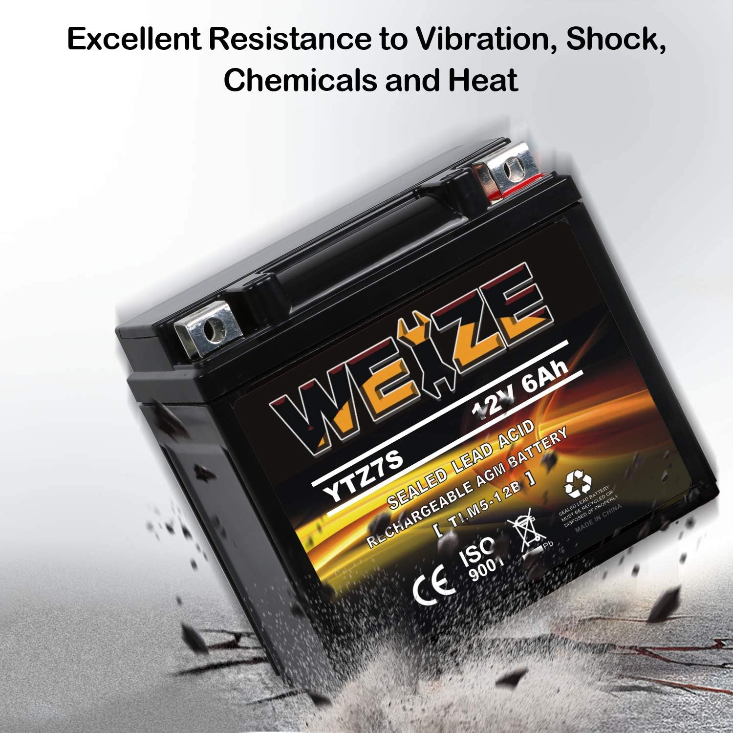 Weize YTX14 BS ATV Battery High Performance - Maintenance Free - Sealed AGM YTX14-BS Motorcycle Battery compatible with Honda Suzuki Kawasaki Yamaha scooter snowmobile