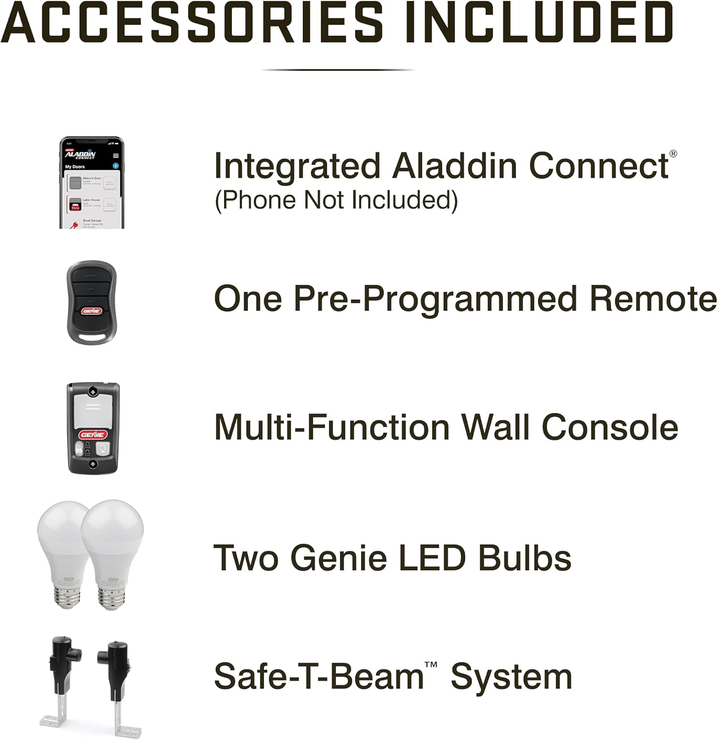 Genie Chain Glide Connect Essentials Smart Garage Door Opener, 2033-LO