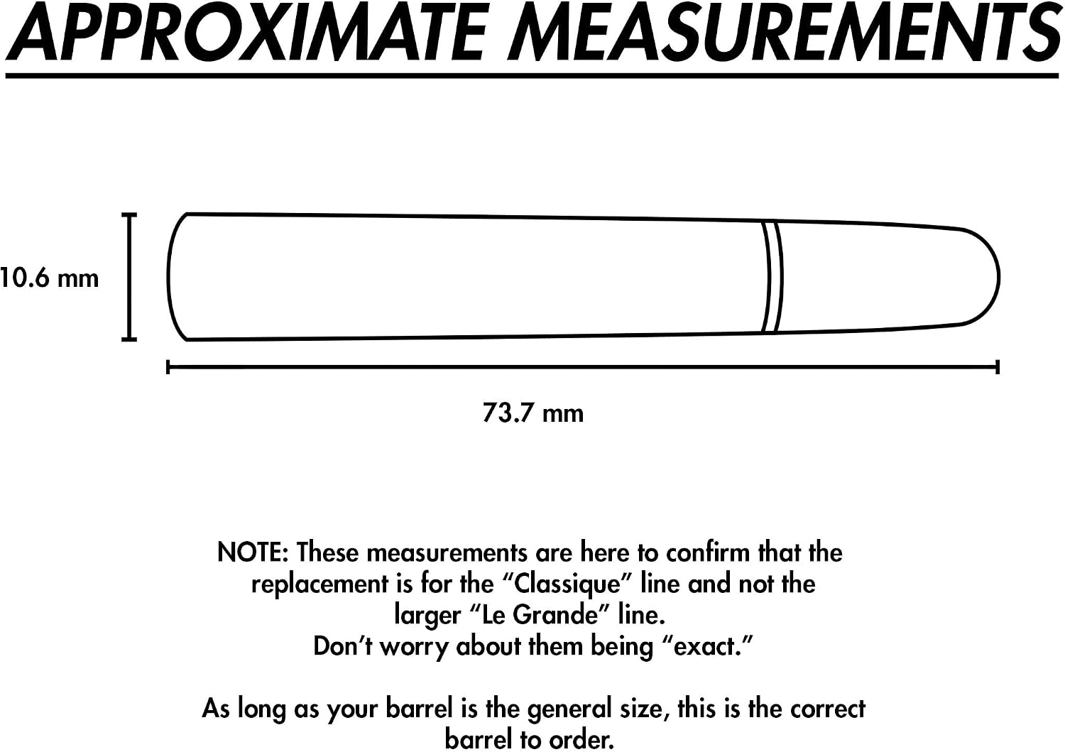 Replacement Barrel Compatible with Montblanc 163 Rollerball (Red & Gold)