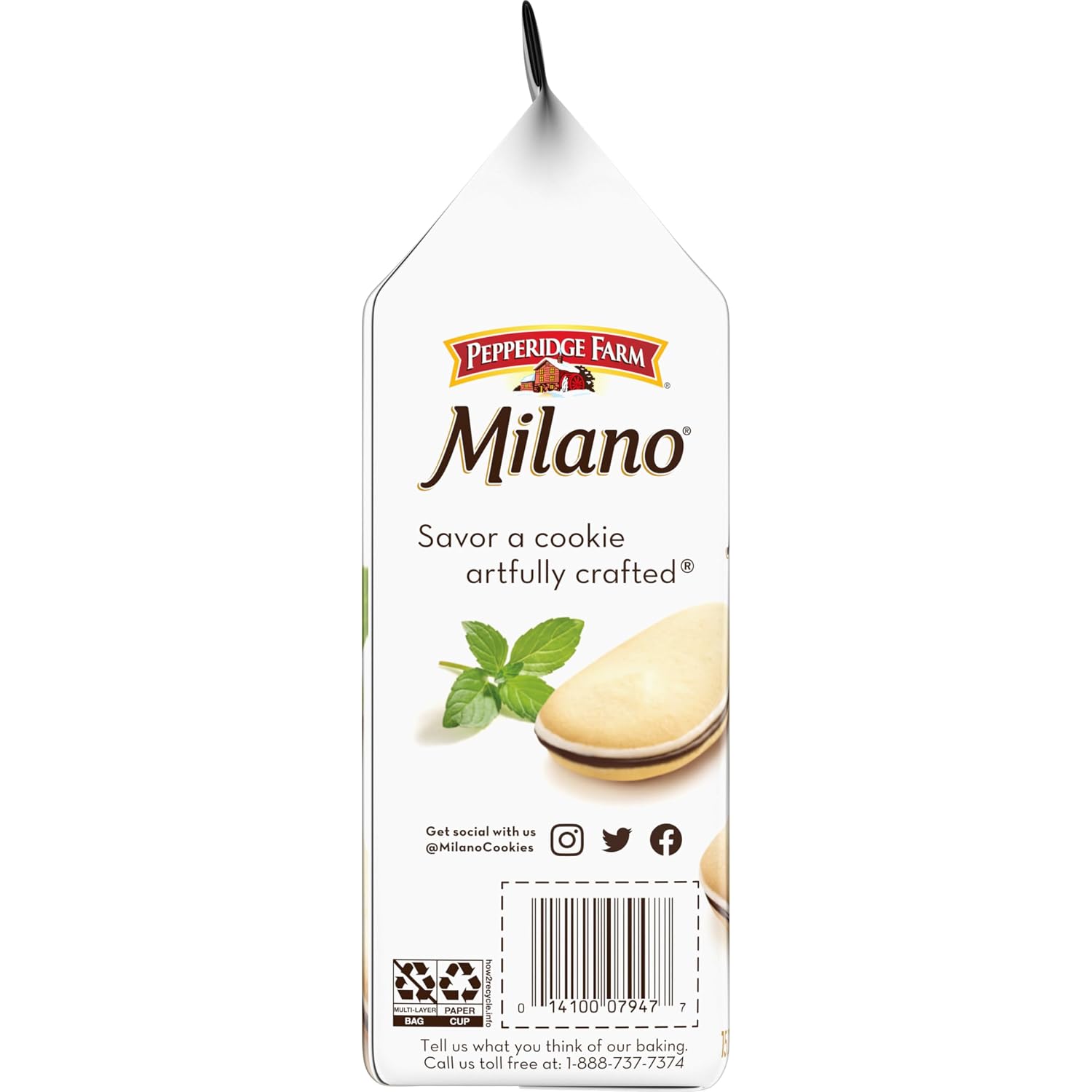 Pepperidge Farm Milano Milk Chocolate Cookies, 6 OZ Bag (15 Cookies)