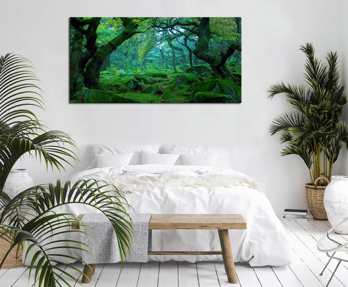 arteWOODS Ocean Wave Canvas Wall Art Beach Sunset Pictures Coastal Nature Artwork Blue Sea Painting Prints for Living Room Bedroom Home Office Decoration 20" x 40"