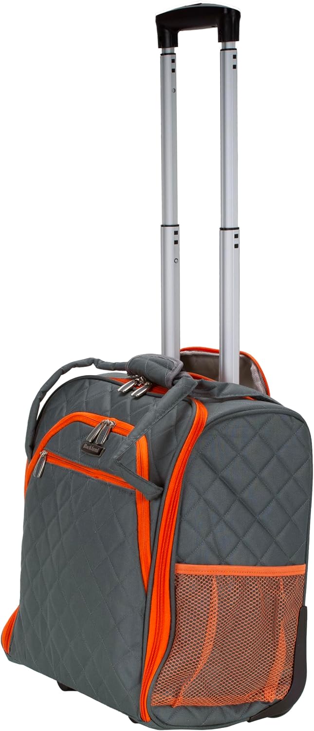 Rockland Melrose Upright Wheeled Underseater Carry-On Luggage, Red