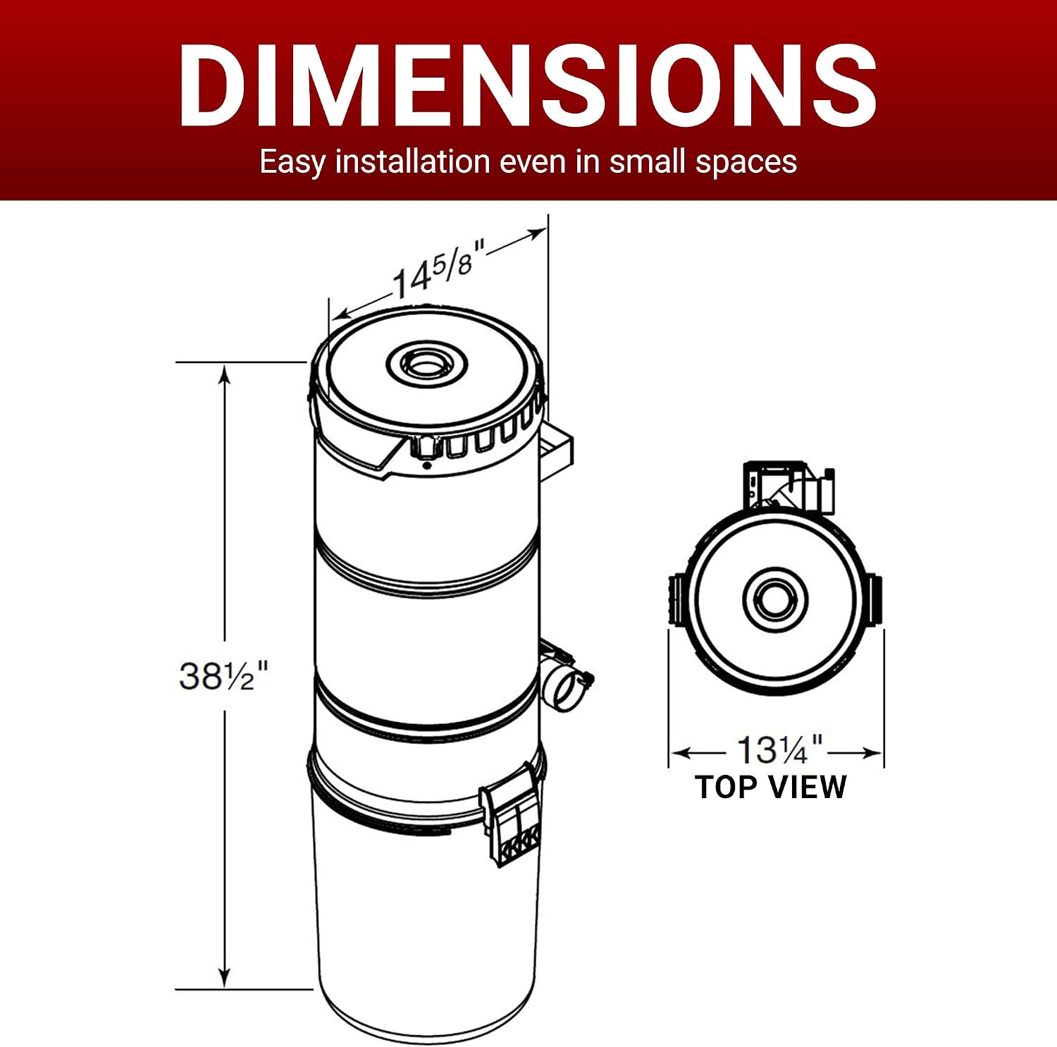 Drainvac Broan-nutone 550 Air watts Residential Central Vacuum System - Anti-Vibration, Powerful Suction