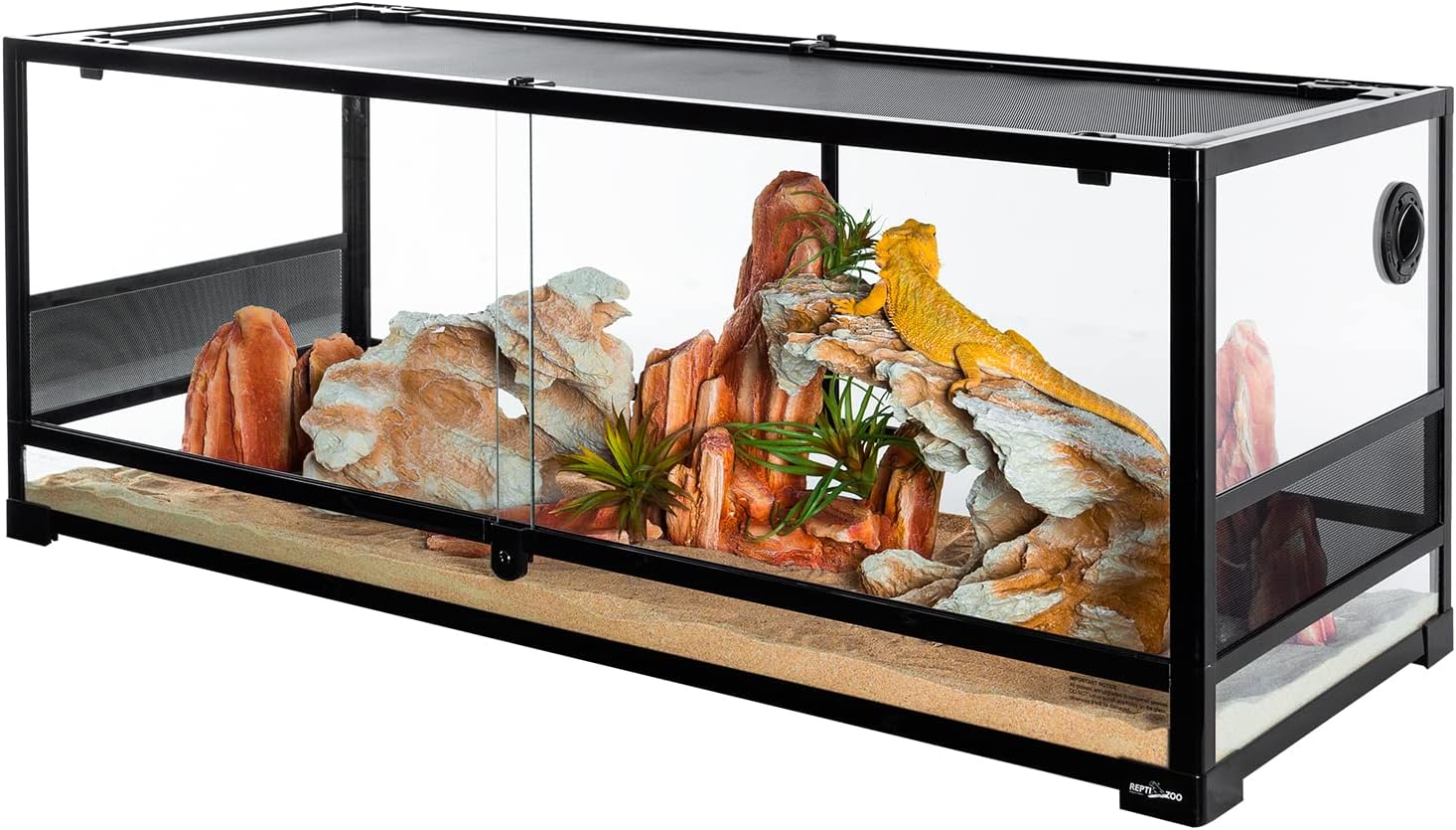 REPTI ZOO 85 Gallon Large Reptile Tank, Wide & Tall Tempered Glass Large Reptile Terrarium 47.2" x 17.7"x 23.6" for Tortoise Snake