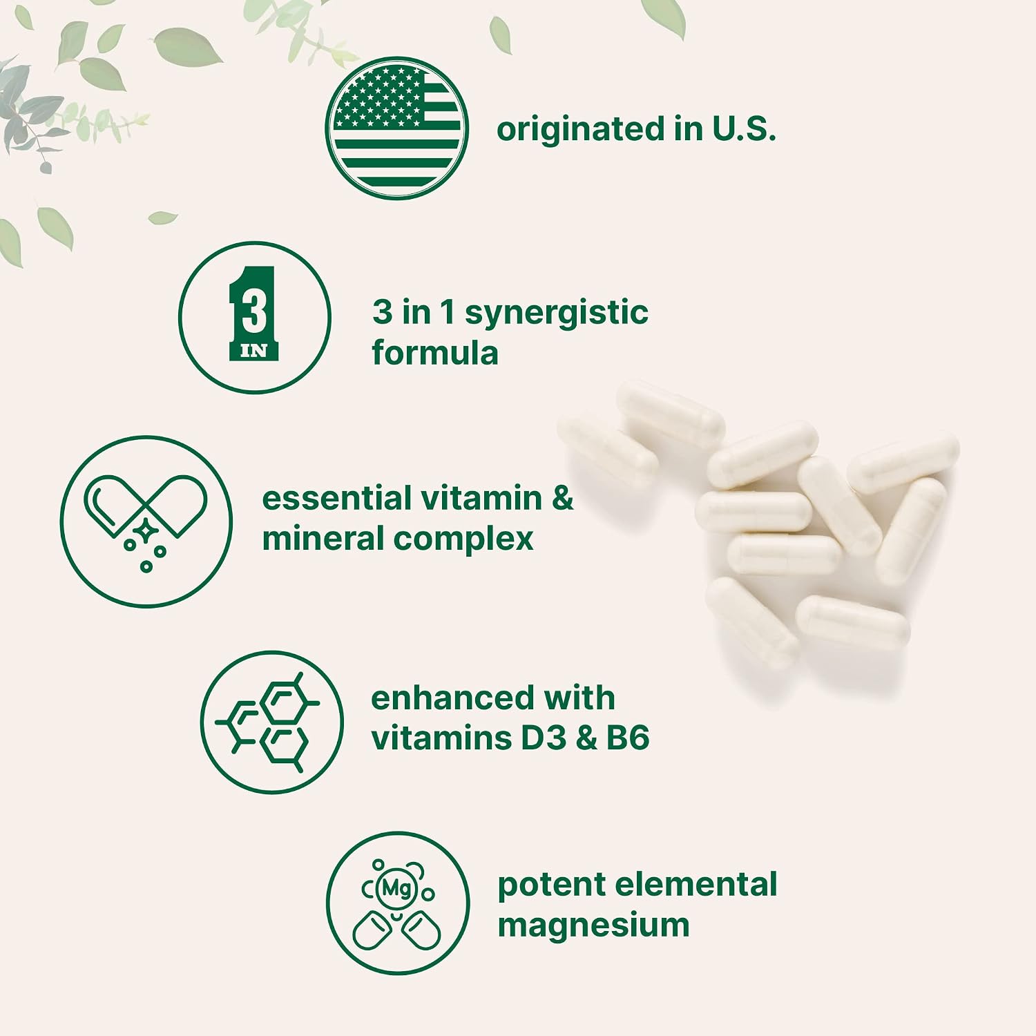 Micro Ingredients Magnesium Citrate 400mg, 240 Capsules | with Vitamin D3 1000IU & B6 | Muscle