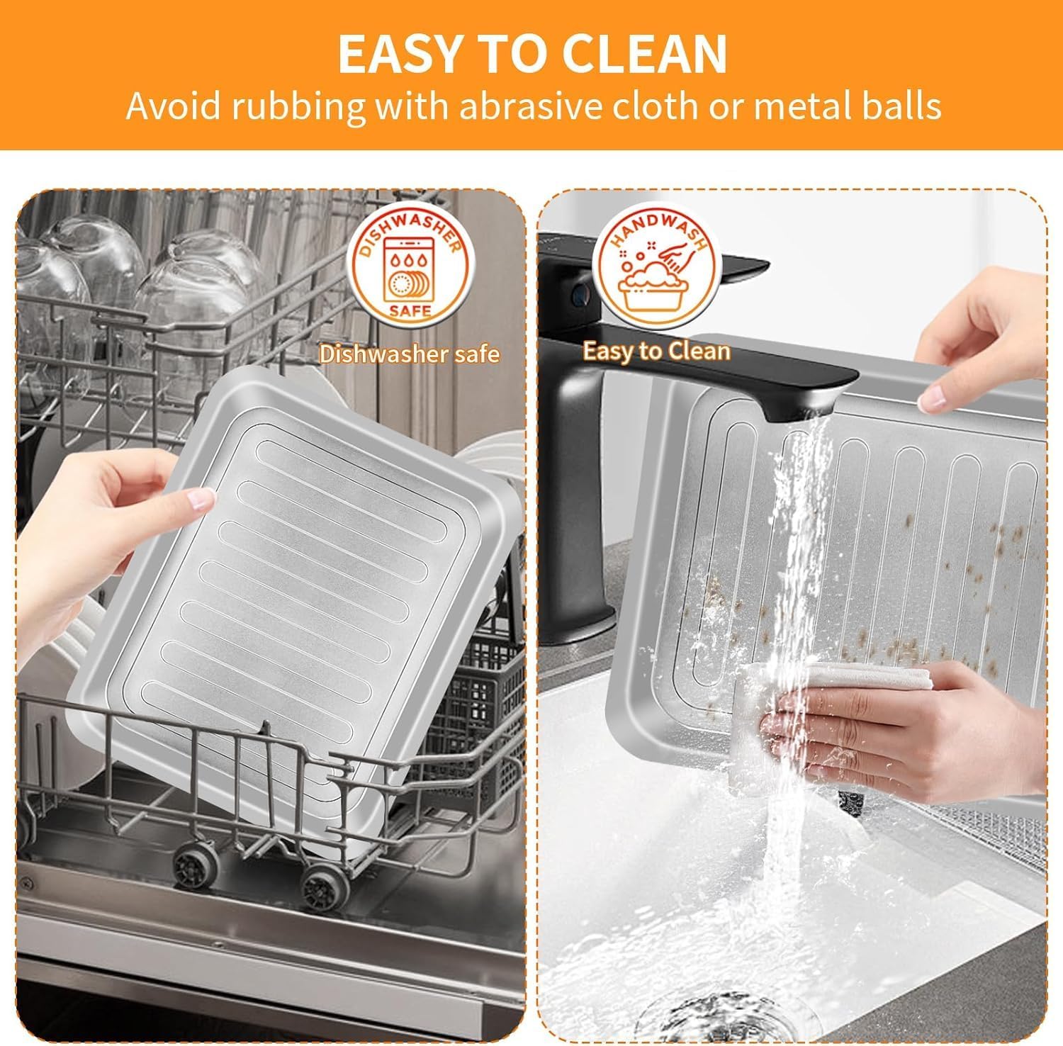 Air Fryer Grill Pan for Emeril Lagasse Everyday 360 Air Fryer, 12''×10'' Stainless Steel Air Fryer Accessories Replacement Crisper Tray Bake Pan, Not fit for Emeril Lagasse 26 QT 25 QT French Door