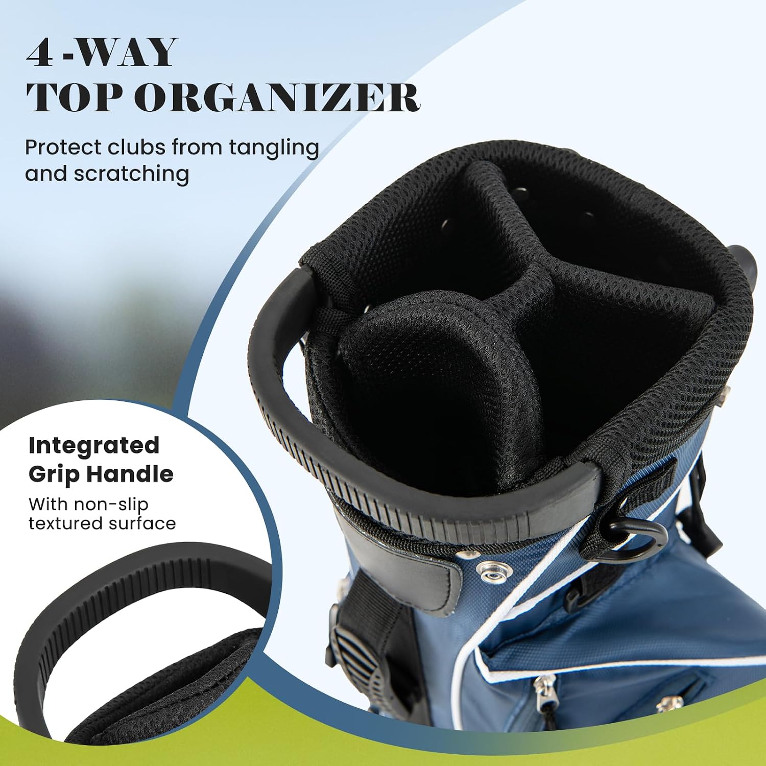 Tangkula Golf Stand Bag, Lightweight Organized Golf Bag, Easy Carry Shoulder Bag with 4 Way Dividers and 4 Pockets for Extra Storage