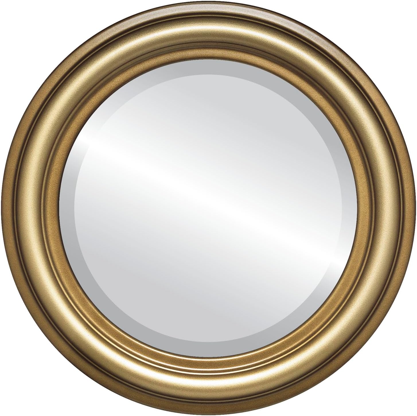 OVALCREST Round Beveled Wall Mirror for Home Decor - Philadelphia Style - Rubbed Bronze - 22x22 Outside Dimensions