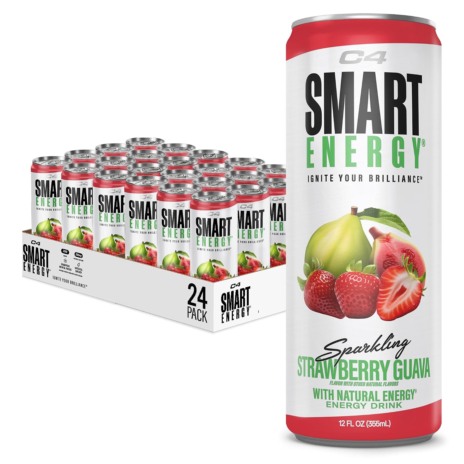 C4 Smart Energy Drink, 200mg Caffeine, 12 Fl Oz 12pk
