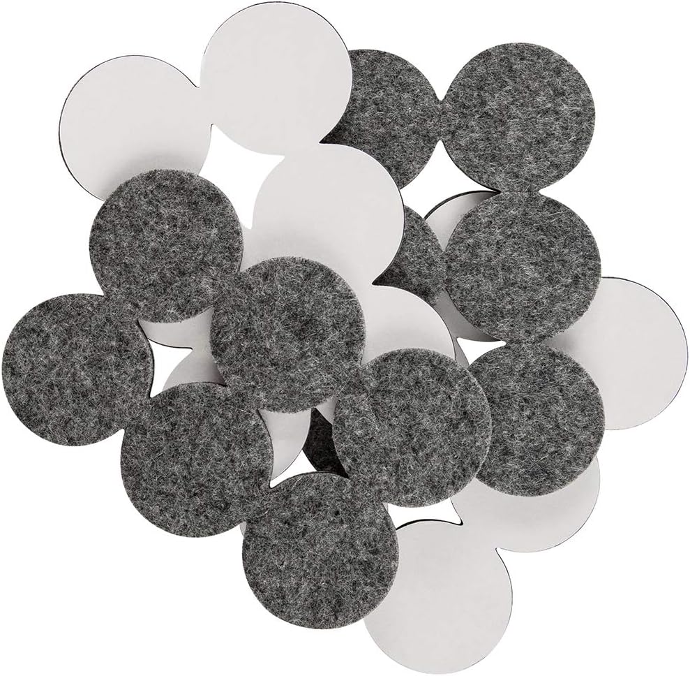 softtouch 1 1/2" Round Heavy Duty Felt Furniture Pads for Hardwood, Brown (24 Pack)