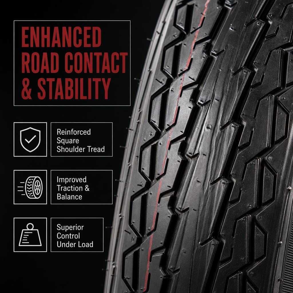 eCustomrim 2-Pack Trailer Tire Rim Assembly 4.80-12 480-12 4 Lug LRC White | 12 Inch Load Range C 6 Ply Tire, 4 Bolt On 4 Inch Center Steel Wheel