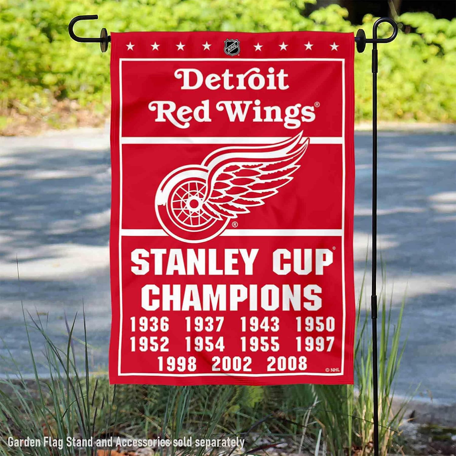 WinCraft Detroit Red Wings 11 Time Stanley Cup Champions Double Sided Garden Flag