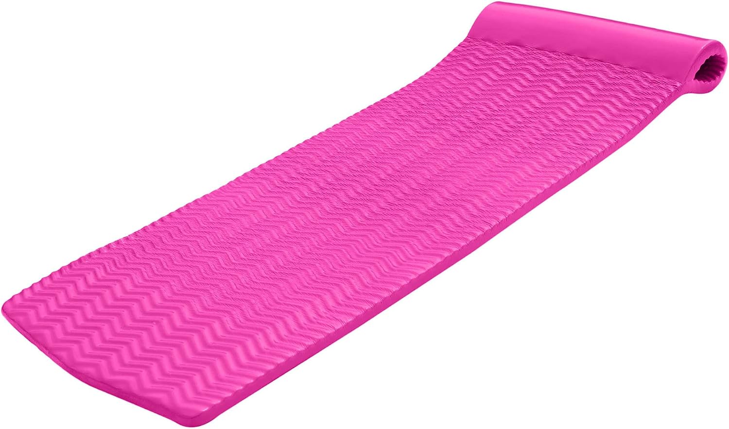 TRC Recreation Serenity 1.5” Thick Vinyl Coated Foam Swimming Pool Float Mat Adult Lounger with Built-in Roll Pillow