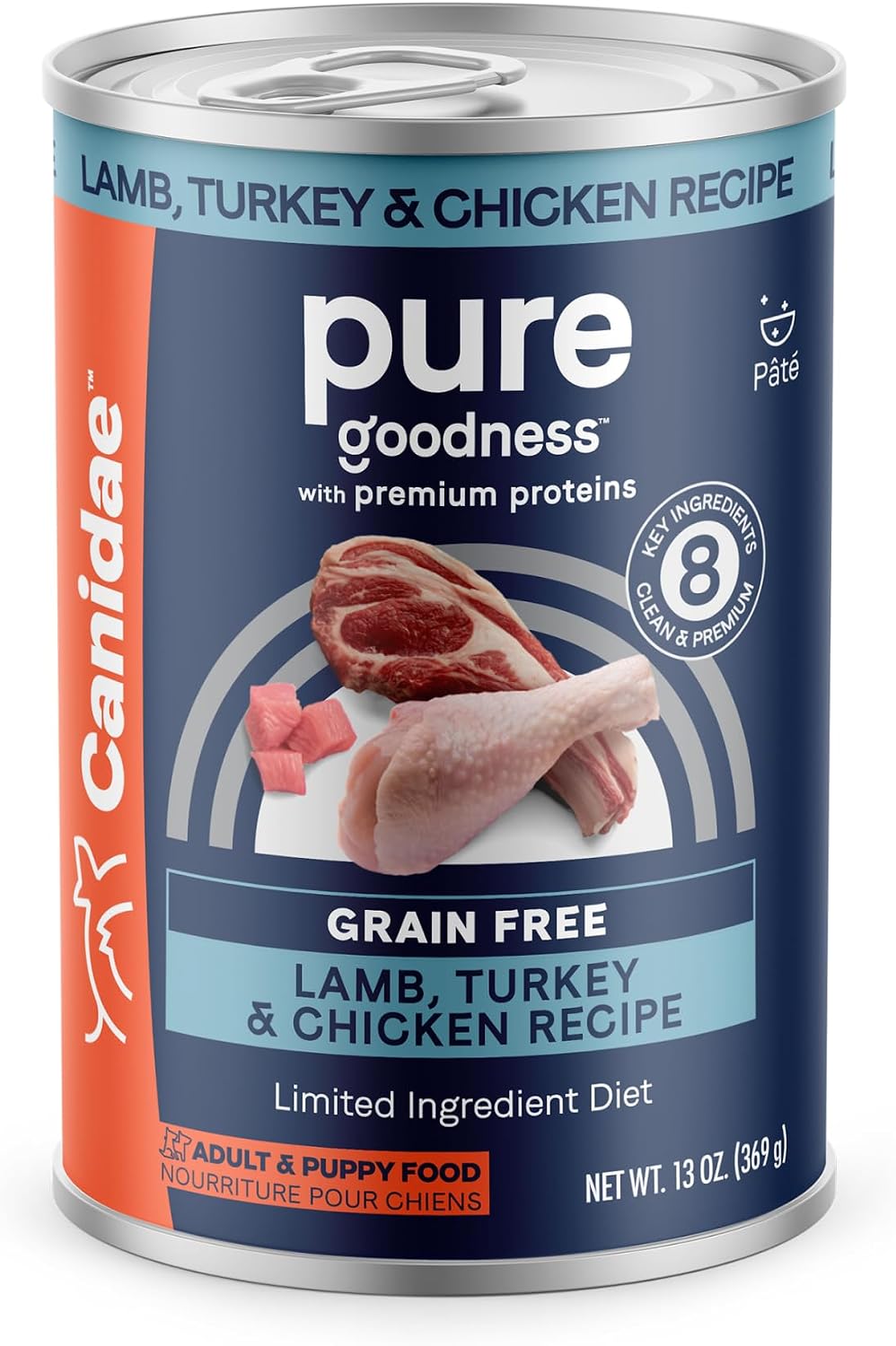 CANIDAE Pure Goodness Wet Dog Food, Salmon & Sweet Potato, 13 oz, 12 Pack