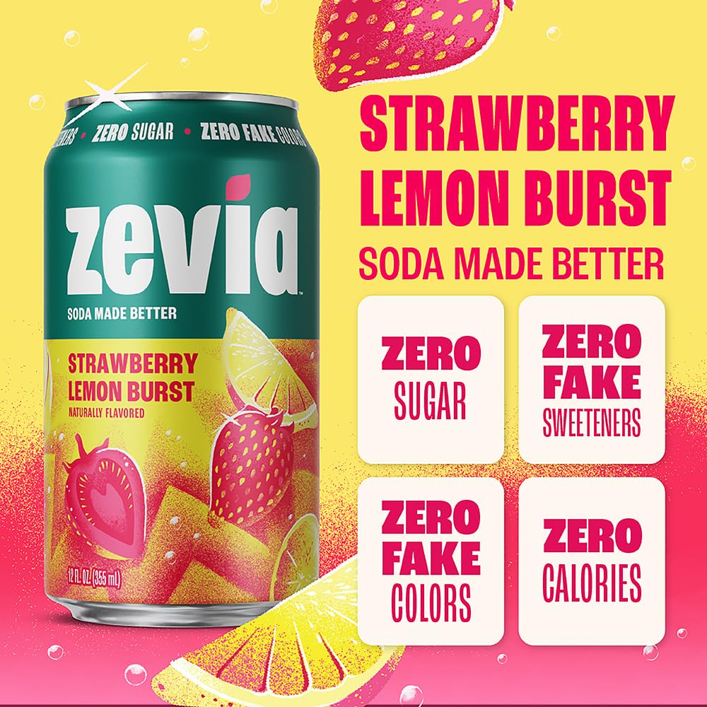 Zevia Zero Calorie Soda, Orange, 12 Ounce Cans (Pack of 6)