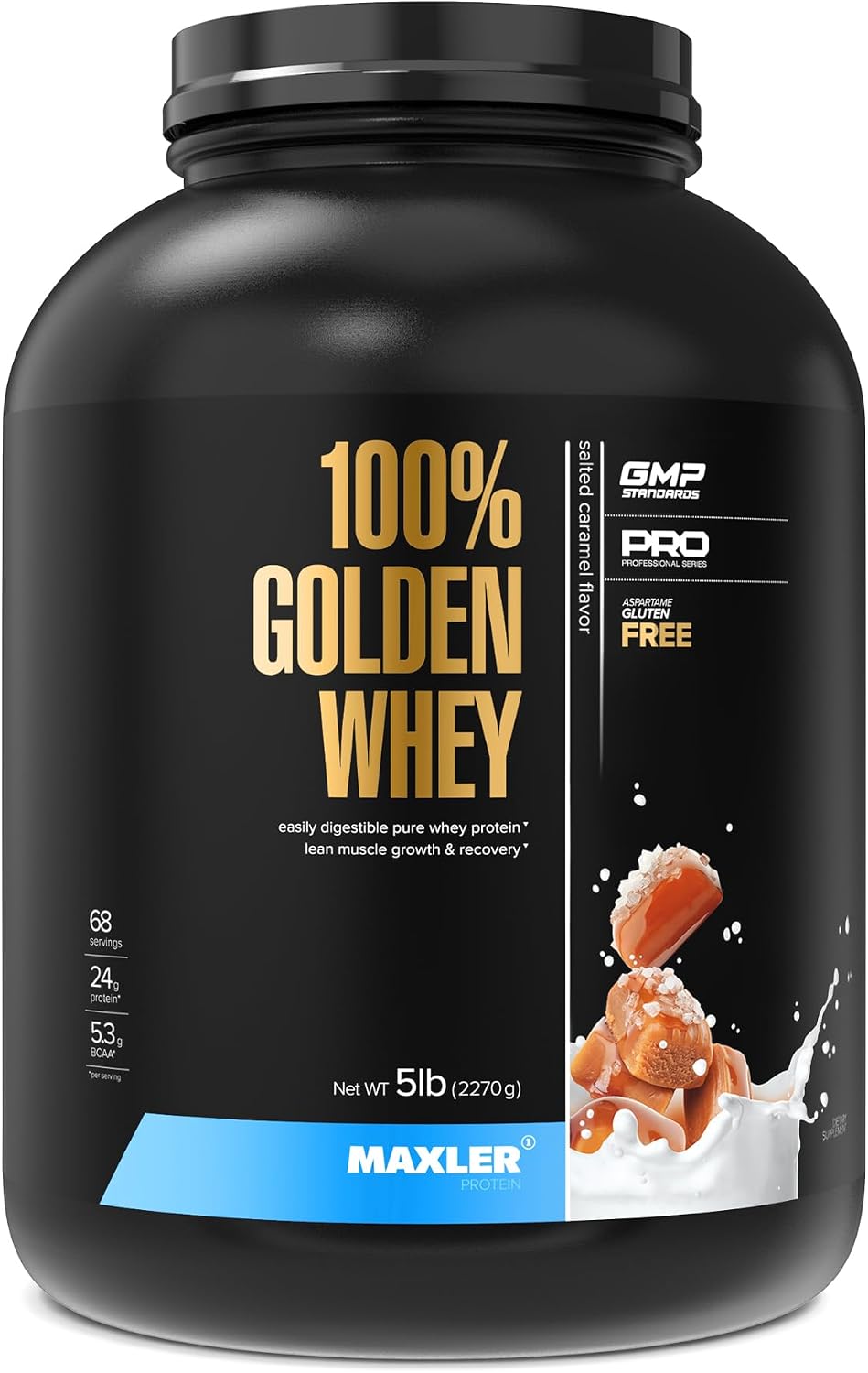 100% Golden Whey Protein - 24g of Protein per Serving - Whey Protein Powder for Pre Post Workout - Fast-Absorbing Whey Concentrate, Isolate & Hydrolysate Blend - Vanilla Ice Cream 2 lb