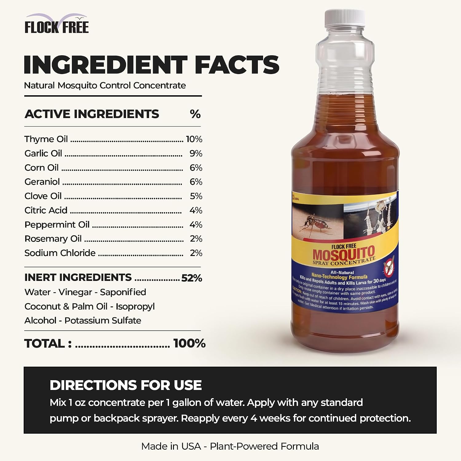 Mosquito Repellent Concentrate 4 fl oz – Makes 4 Gallons