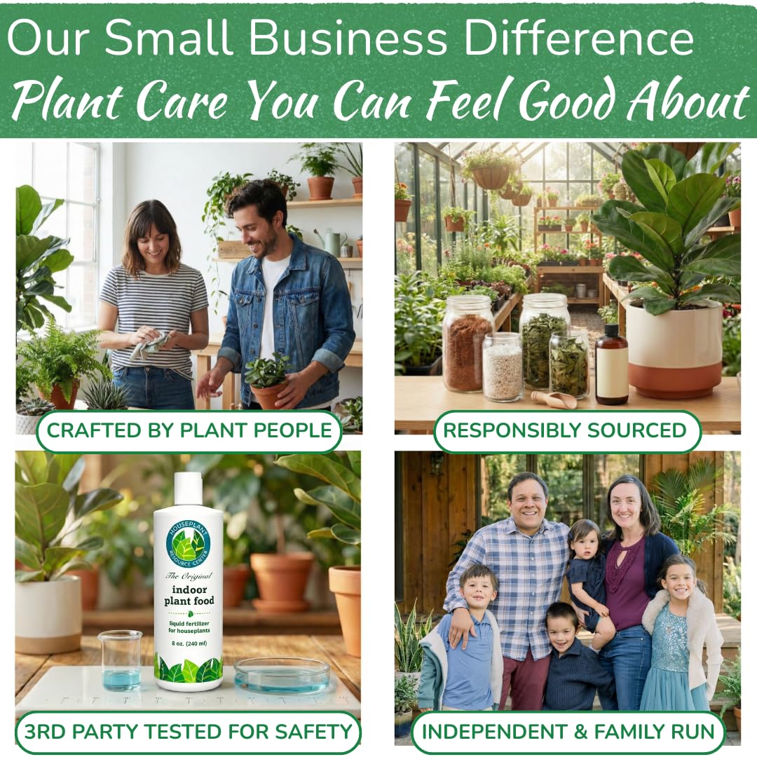 Indoor Plant Food by Houseplant Resource Center - Organic Liquid Fertilizer for Pothos, Peace Lily, Monstera, Cactus and More - 8 oz