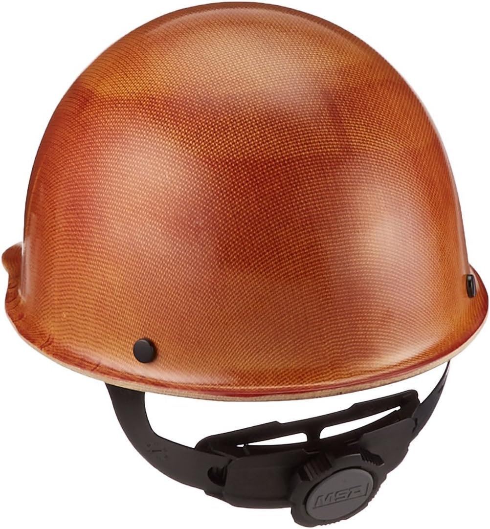 MSA Skullgard Cap Style Safety Hard Hat with Suspension - Non-Slotted Cap, Made of Phenolic Resin, Radiant Heat Loads up to 350F | Fas-Trac III Ratchet Suspension
