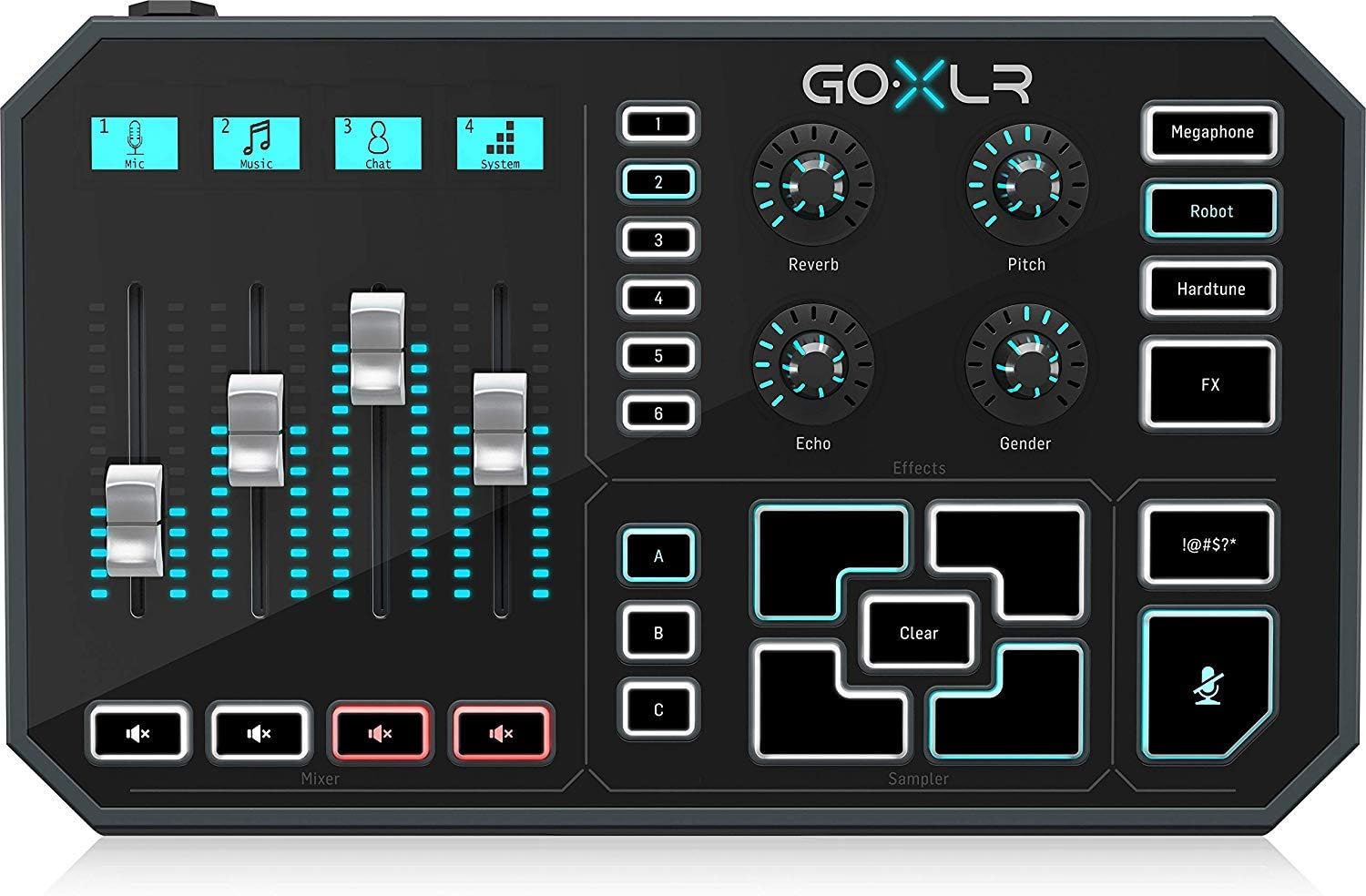 TC-Helicon GoXLR Revolutionary Online Broadcaster Platform with 4-Channel Mixer, Motorized Faders, Sound Board and Vocal Effects