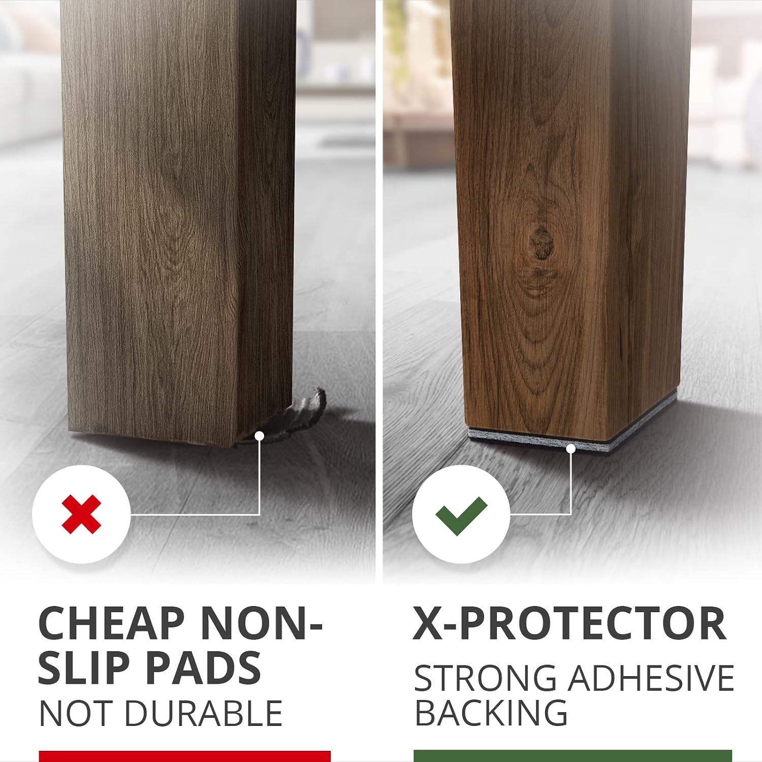X-PROTECTOR Non Slip Furniture Pads – 12 Premium Furniture Grippers 3"! | Best SelfAdhesive Rubber Feet Furniture Feet – Ideal Non Skid Furniture Pad Floor Protectors – Keep Furniture in Place!