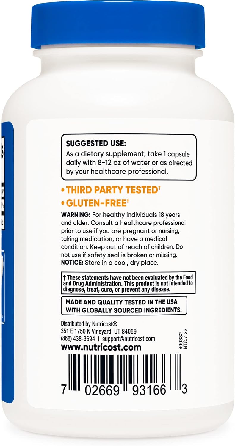 Nutricost Biotin (Vitamin B7) 10,000mcg (10mg), 240 Capsules, Quick Release | Vegetarian, Gluten Free, GMO-Free