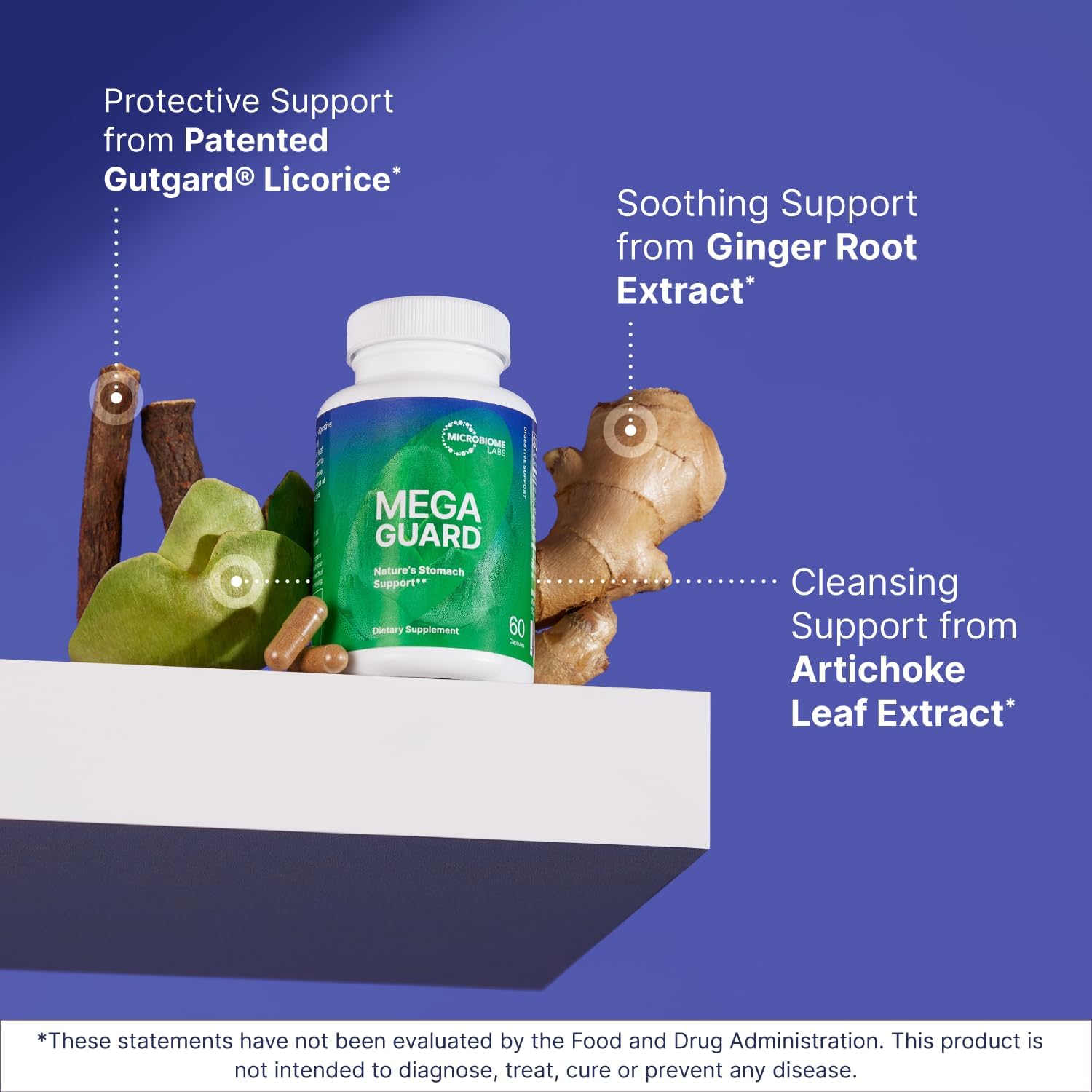 Microbiome Labs MegaGuard Gut Health Supplements - Ginger Root