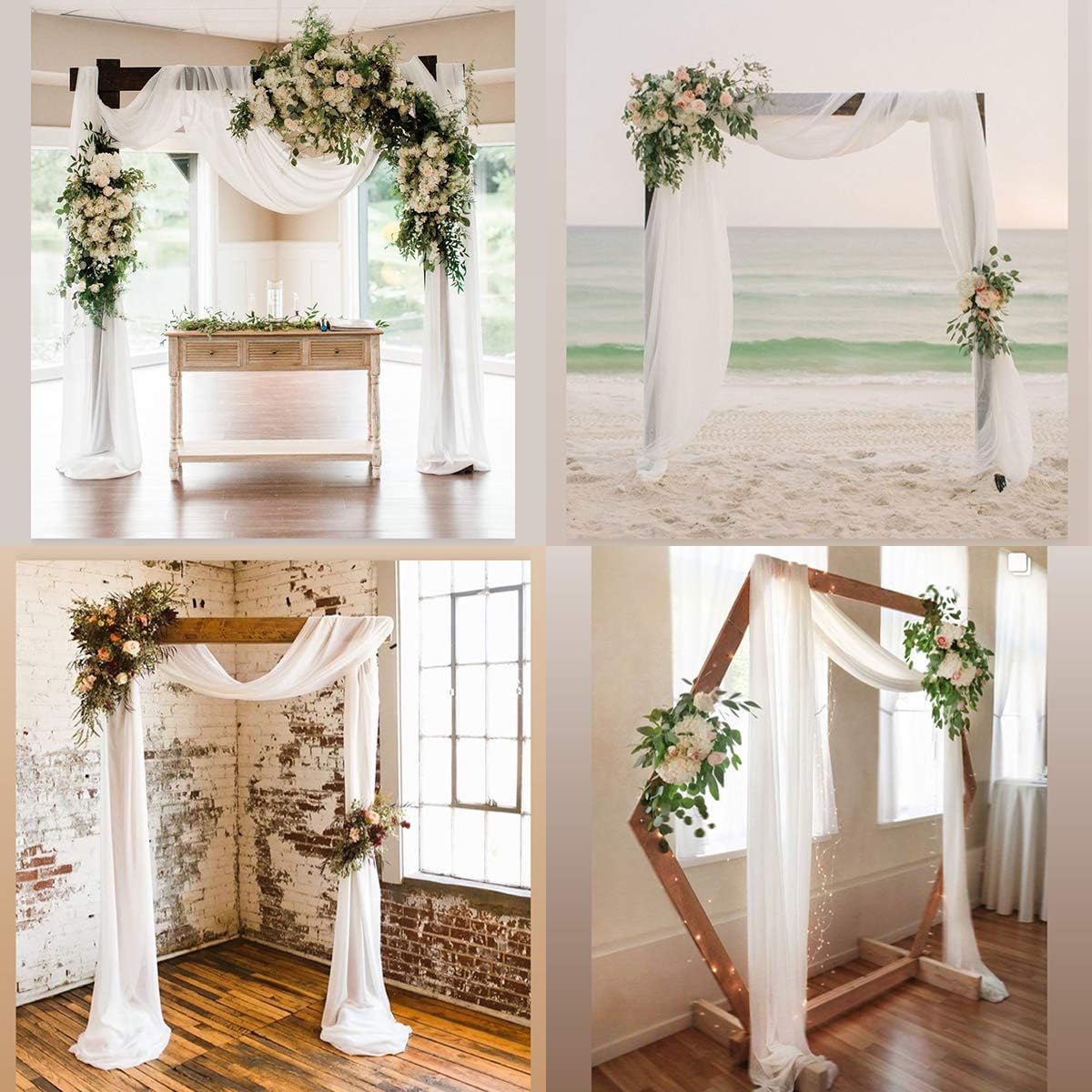 Wedding Arch Draping Fabric Sheer Chiffon Curtain Drape Wedding Party Decor