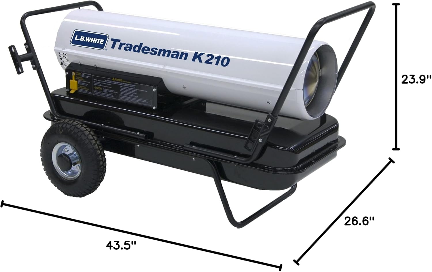 L.B. White CP210CK Tradesman K210 Portable Forced Air Kerosene Heater w/ Thermostat — Torpedo Salamander Heater for Garage & Workshop — 210