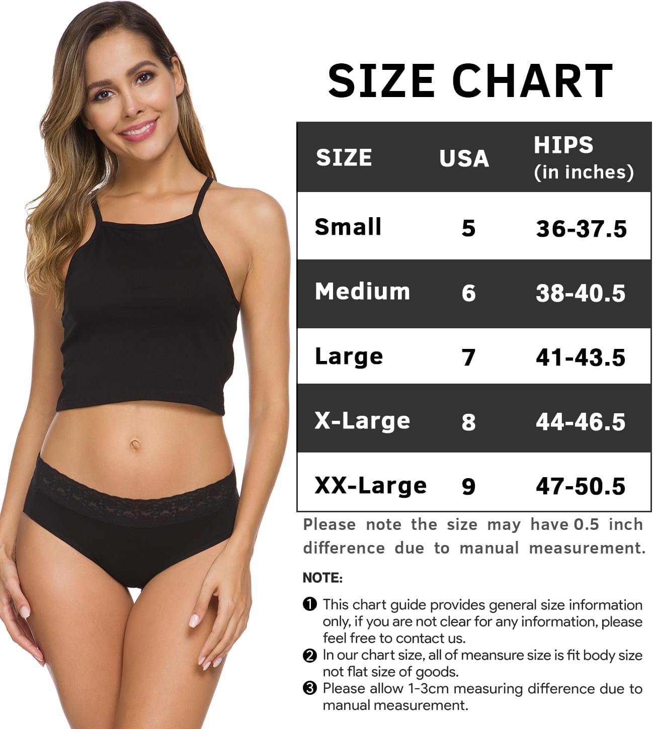Hipster Panties for Women Underwear Lace Bikini Hip-huggers Panties 5 Pack