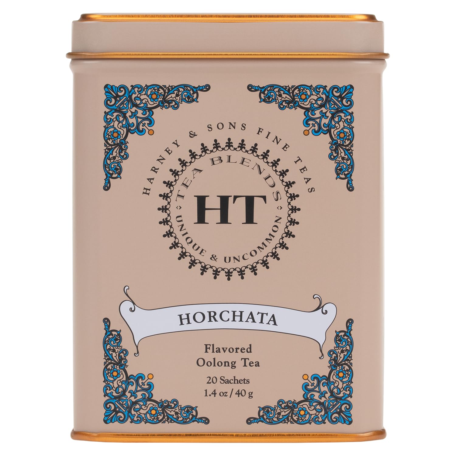 Harney & Sons HT Organic Supreme Green Tea, 20 Sachets, Tea Tin | Organic green tea with 20 sachets in a reusable tea tin. Caffeinated.