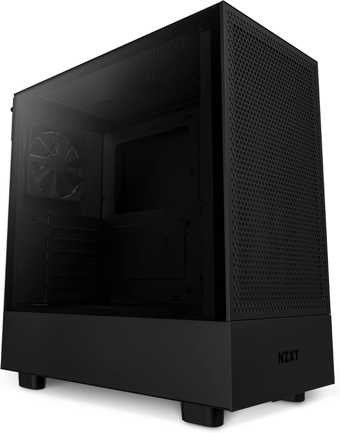 NZXT H5 Flow RGB - Compact ATX Mid-Tower PC Case - White | Compact mid-tower with included F360 RGB Core fans, 360mm radiator support, tempered glass. CAM-ready RGB out of the box.