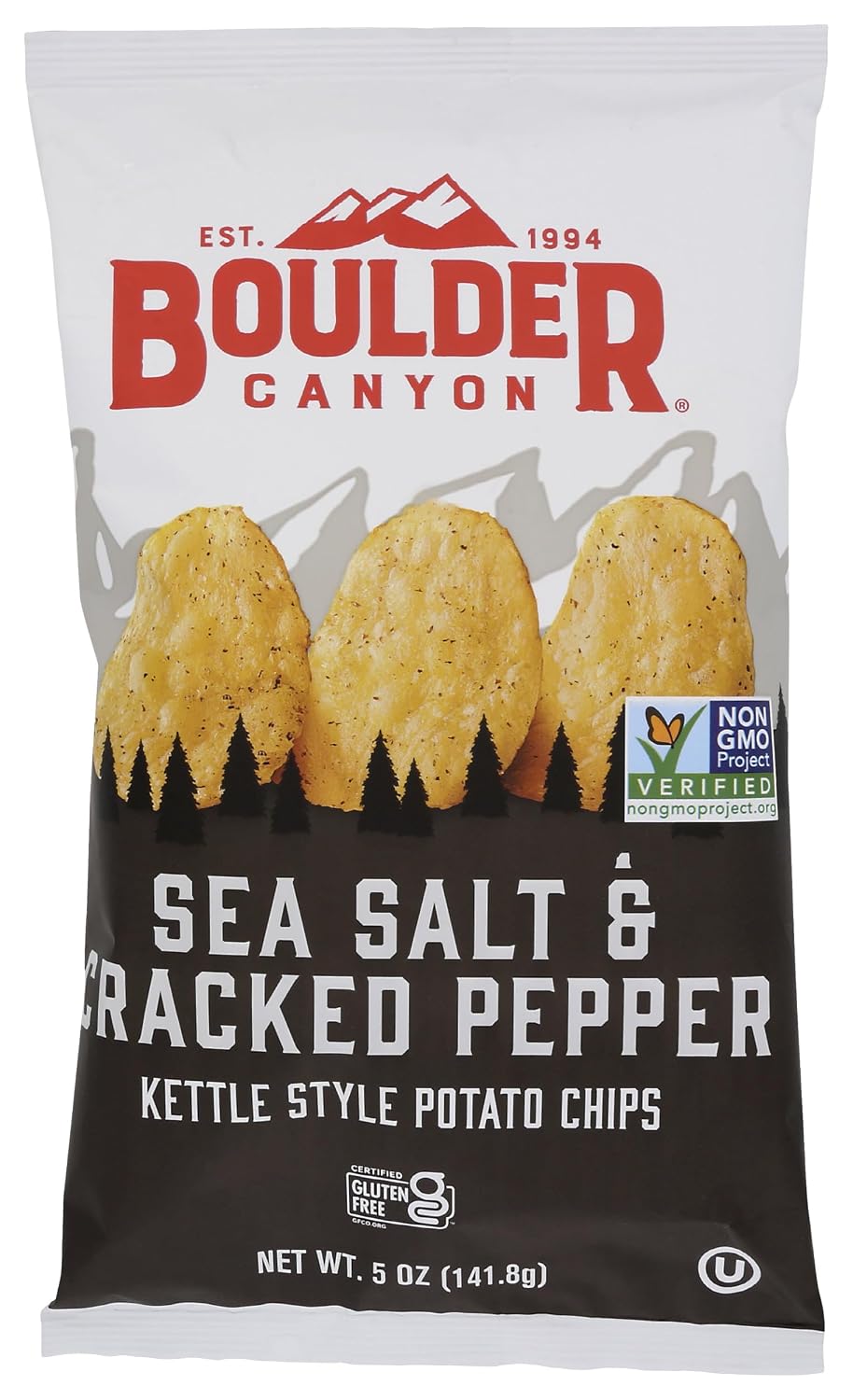 Boulder Canyon, Chips Potato Sea Salt Cracked Pepper, 5 Ounce