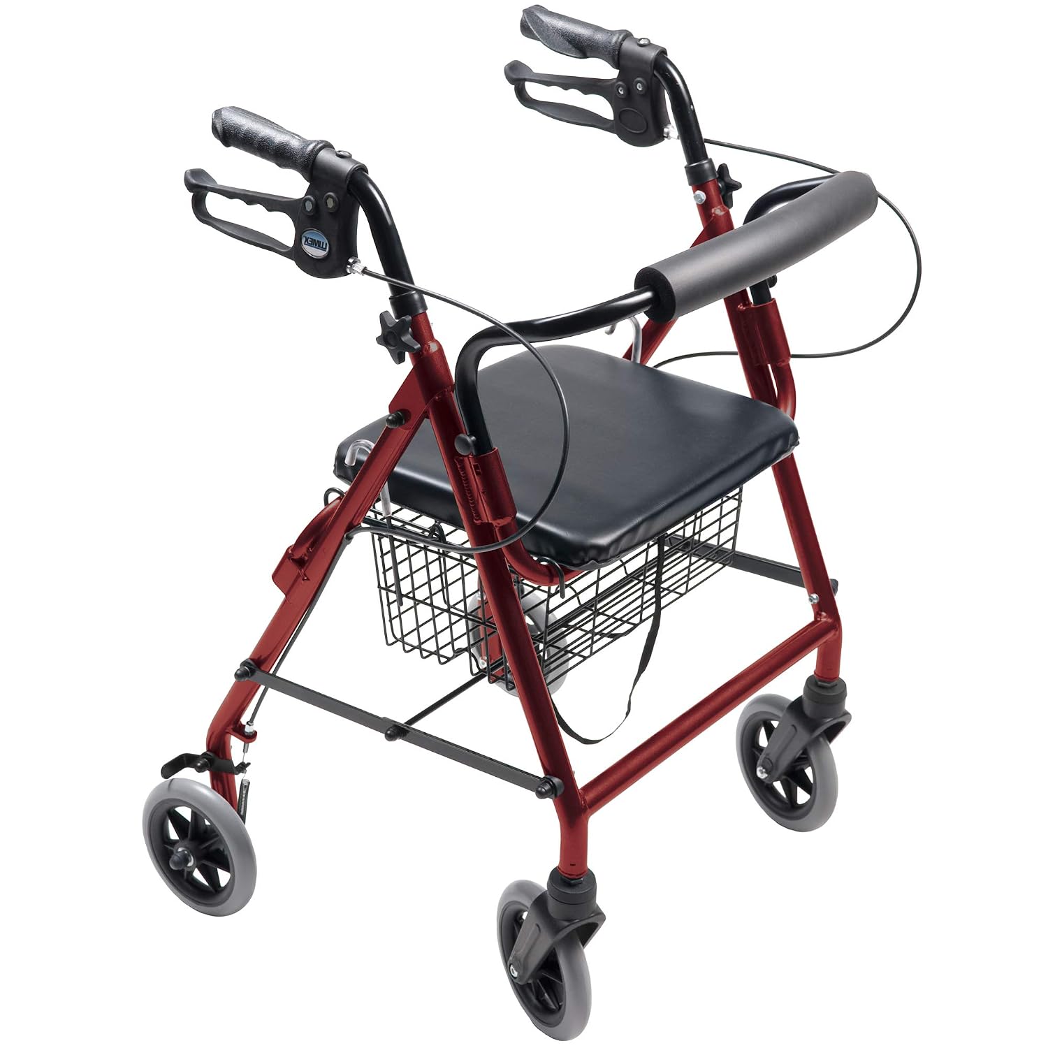 Lumex Walkabout Lite Hemi Rollator, Short & Lightweight Walker, Low 20" Seat, Burgundy