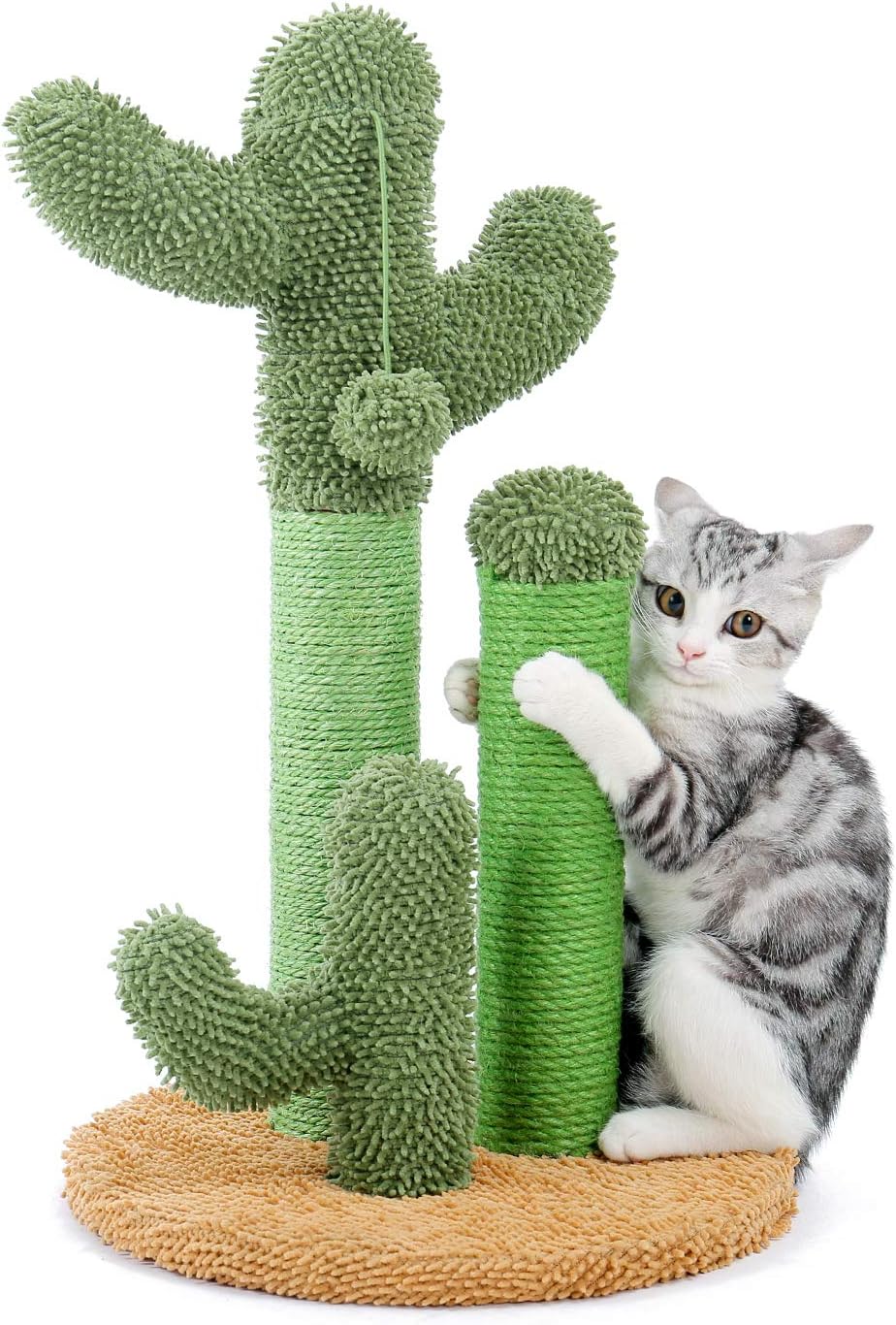 PAWZ Road Cactus Cat Scratching Post 23”Cat Scratcher with Toy Ball