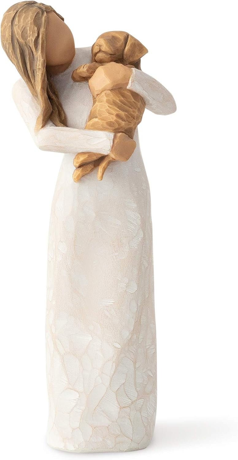 Willow Tree Love My Dog (Light), Sculpted Hand-Painted Figure | Cast from a Susan Lordi Original Carving, Gift for Dog Lovers, Celebrates the Loving Bond Between People and Their Dogs