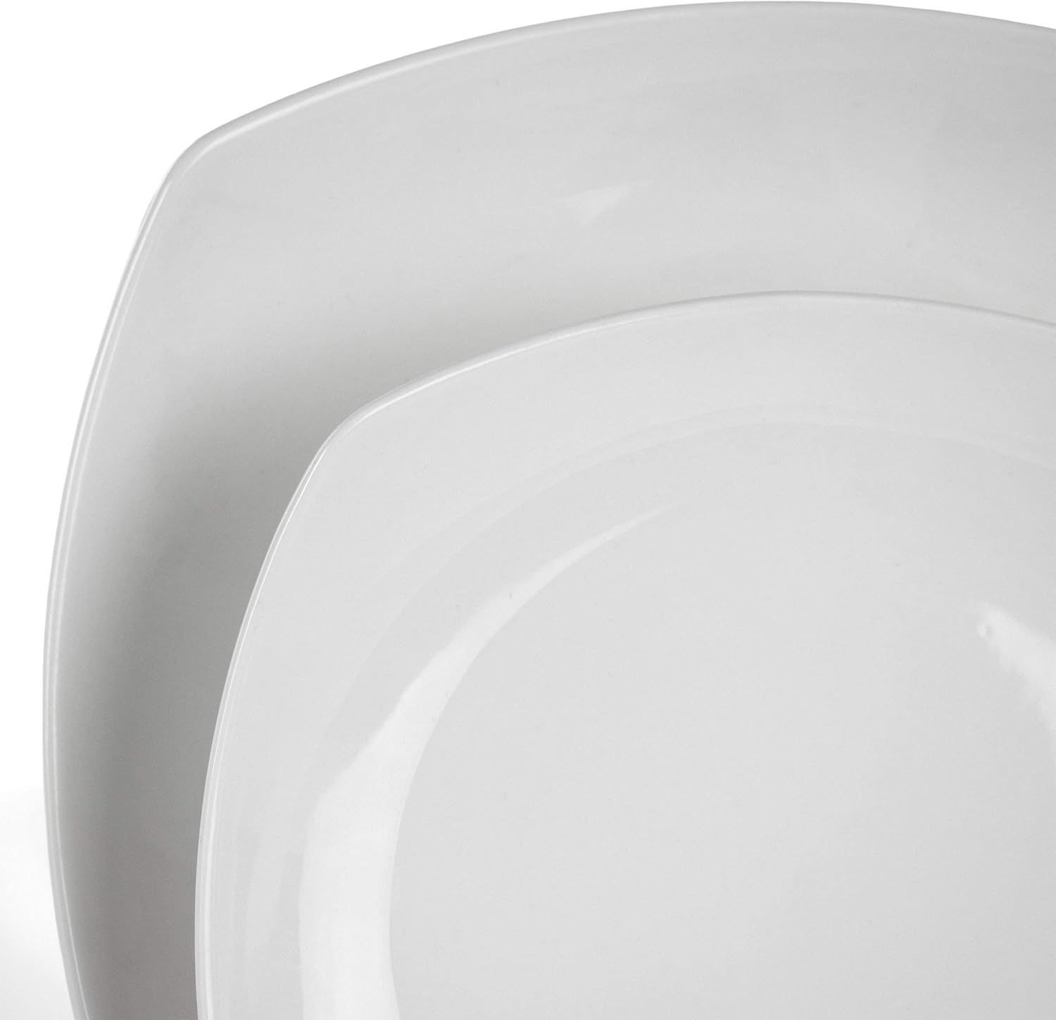 Elama Cara 16 Piece Round Porcelain Dinnerware Set in White