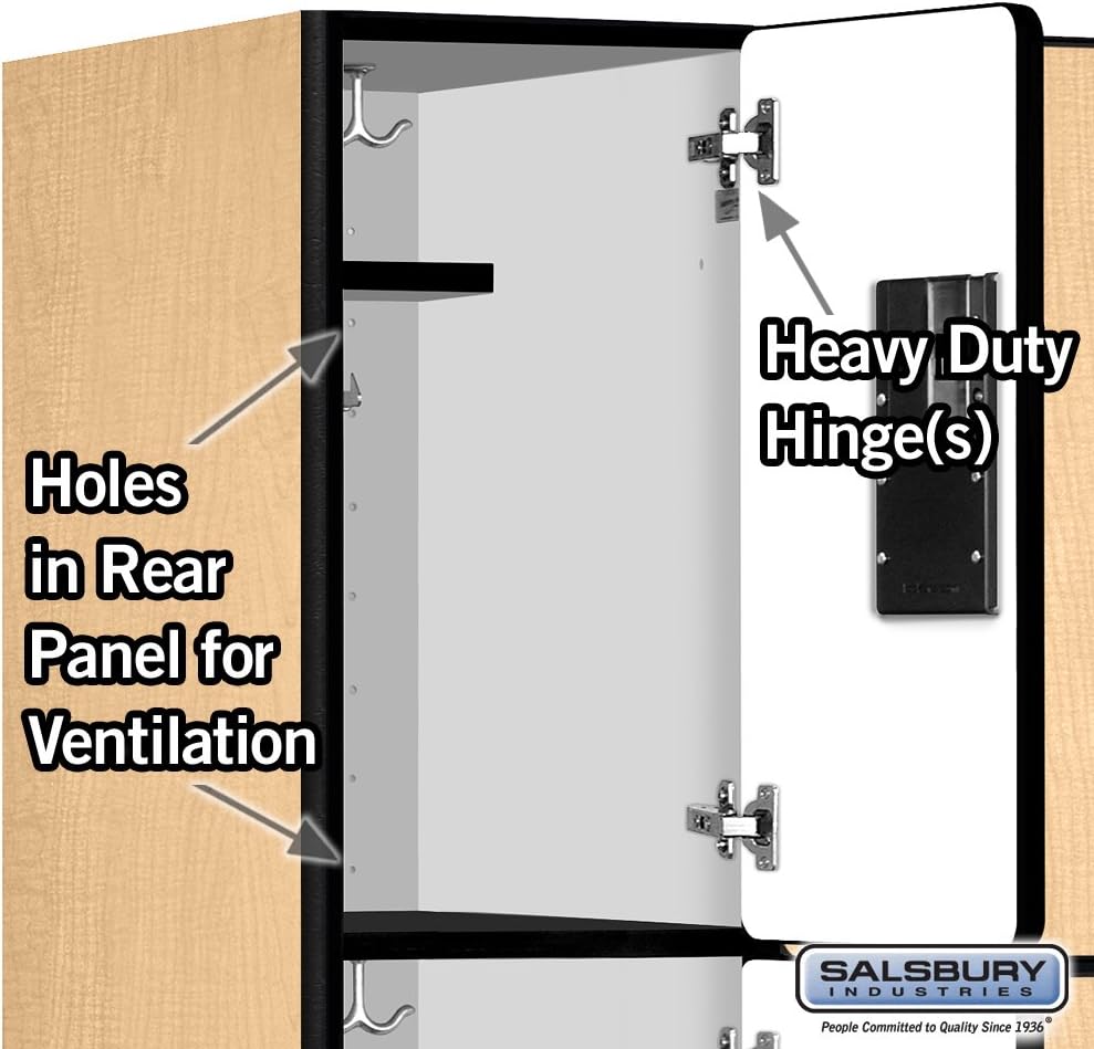 Salsbury Industries 36365MAH Six Tier Box Style Designer Wood Locker, 6' 3" x 15", Mahogany