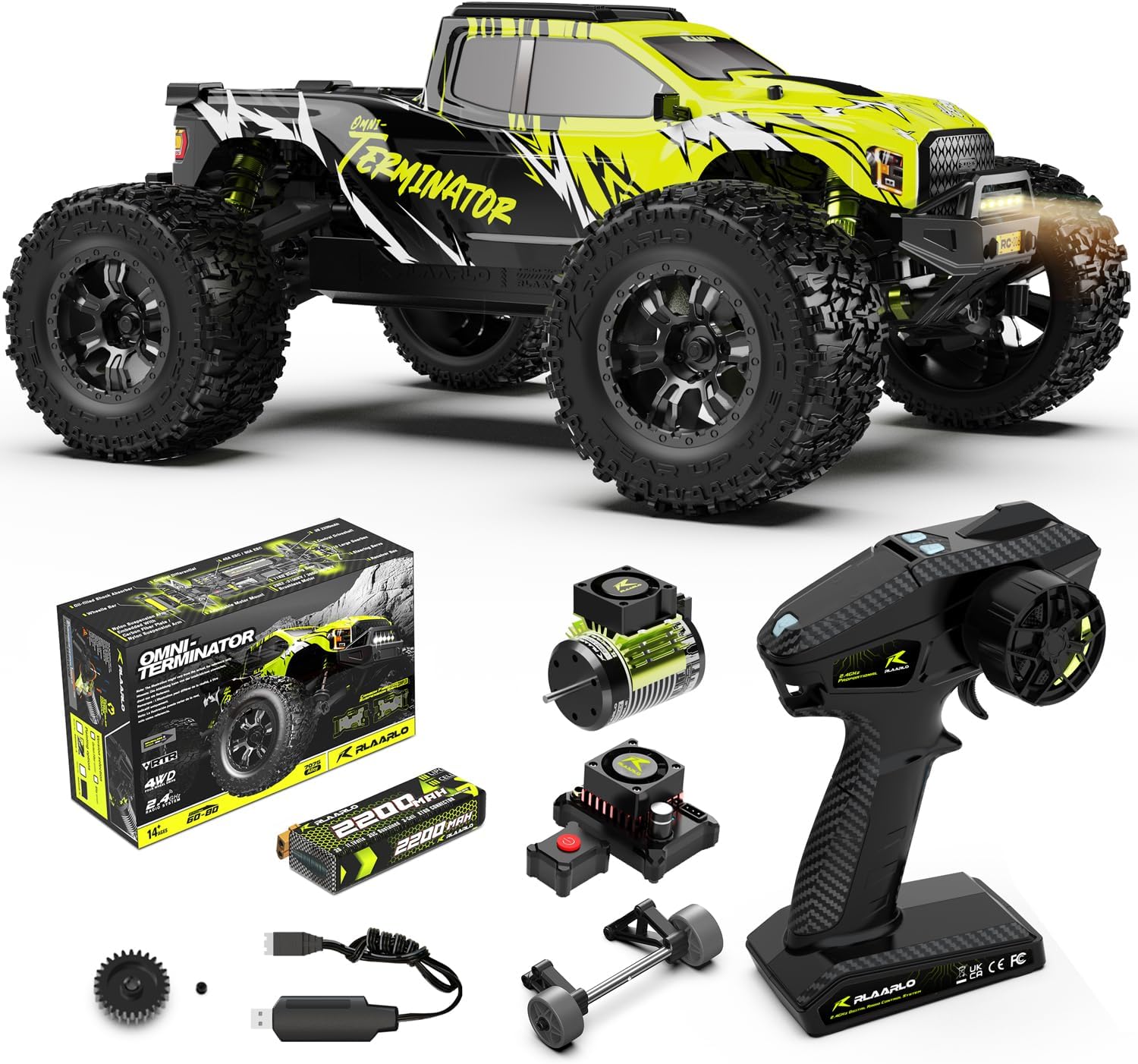 AMORIL 1/10 RTR Brushless Fast RC Cars for Adults, Max 50mph Hobby Electric Off-Road Monster Truck