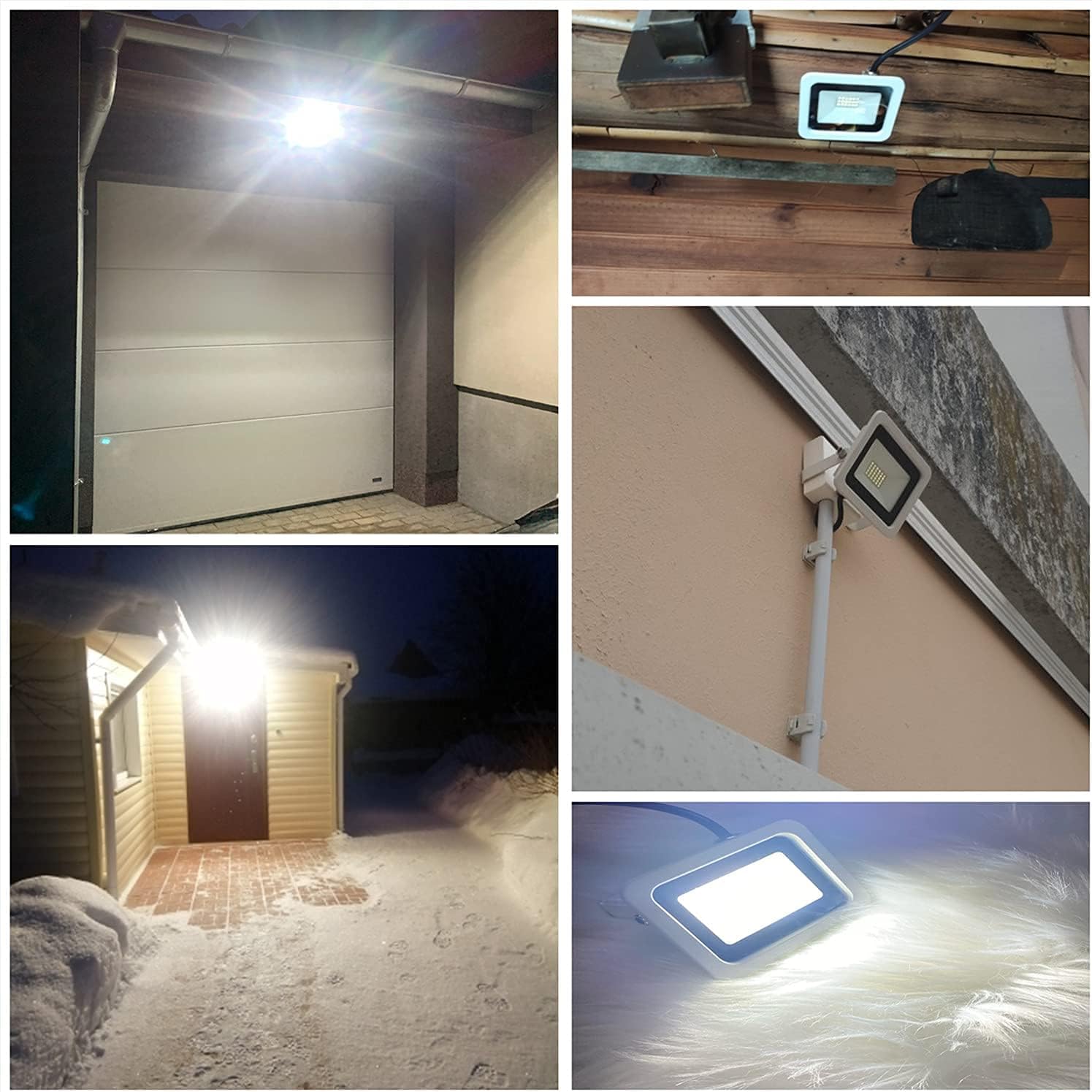 MIWAT 20W 2Pack LED Flood Light, White LED Work Light with Plug