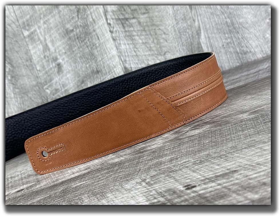 The Original Straight Up Full Grain Padded Leather Guitar Strap - For Electric, Acoustic and Bass Guitars