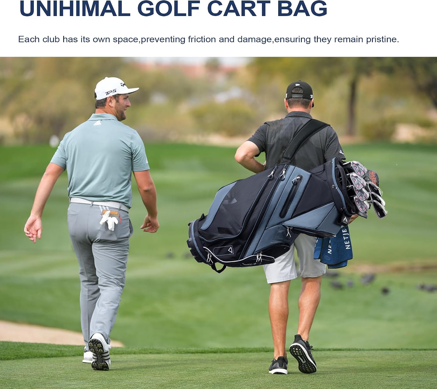 14-Way Golf Cart Bag with Organizer Divider | Full-Length Dividers, Rain Cover Included, Easy-Carry Handles, Club Organization, Cart Compatible