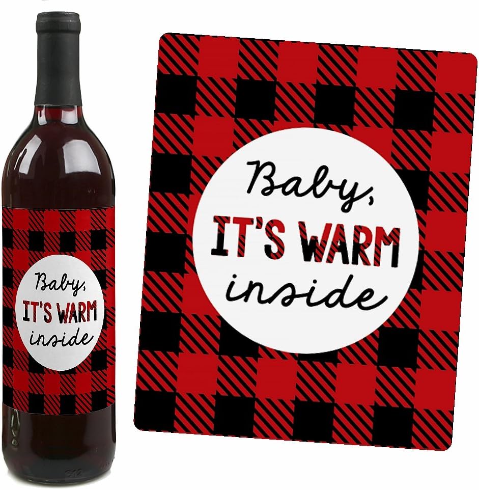 Big Dot of Happiness Ugly Sweater - Holiday and Christmas Wine Bottle Label Stickers - Set of 4