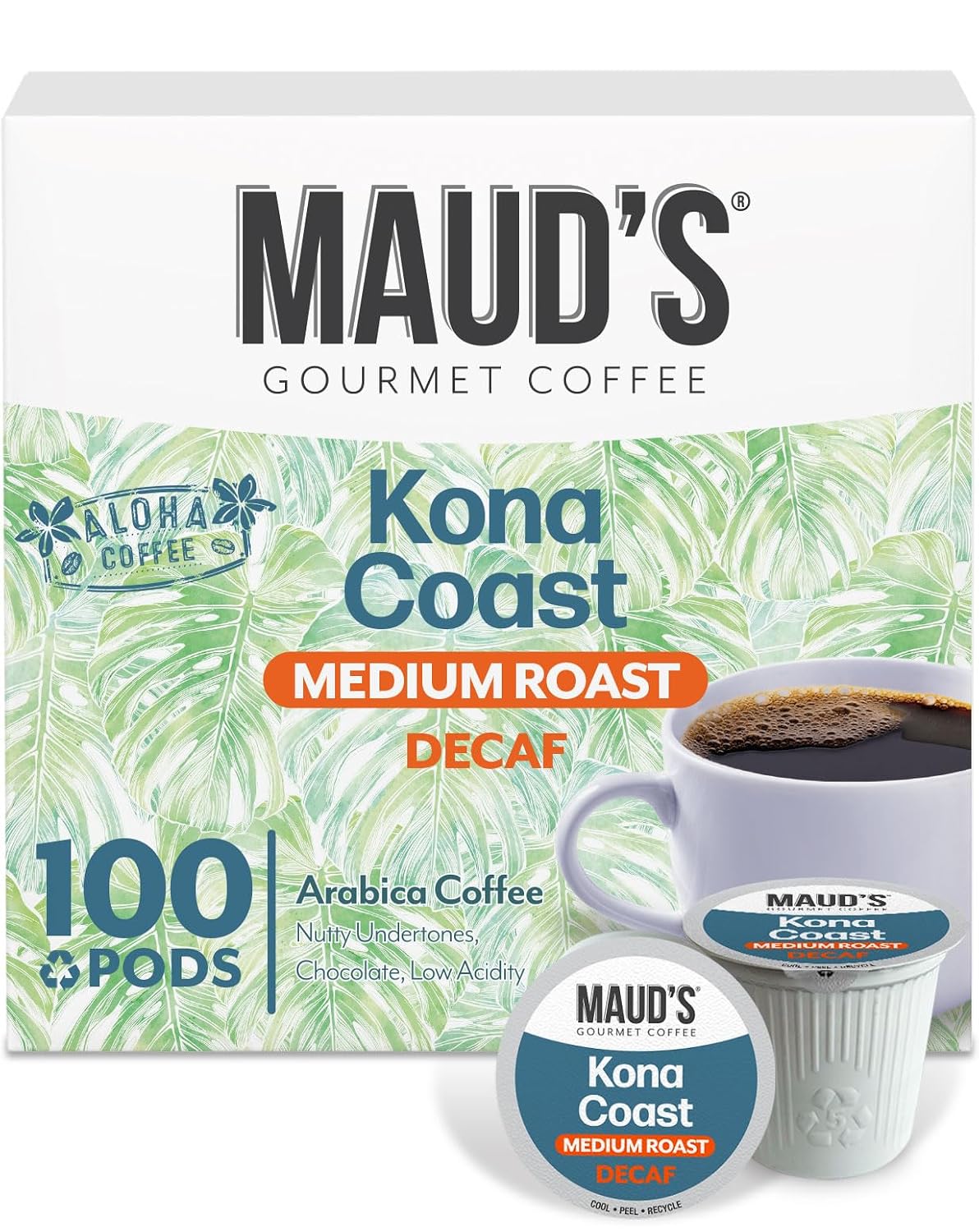 Maud’s Decaf Dark Roast Coffee Pods, 100ct | Decaffeinated Coffee in Single Serve Pods – Compatible with Keurig Coffee Makers