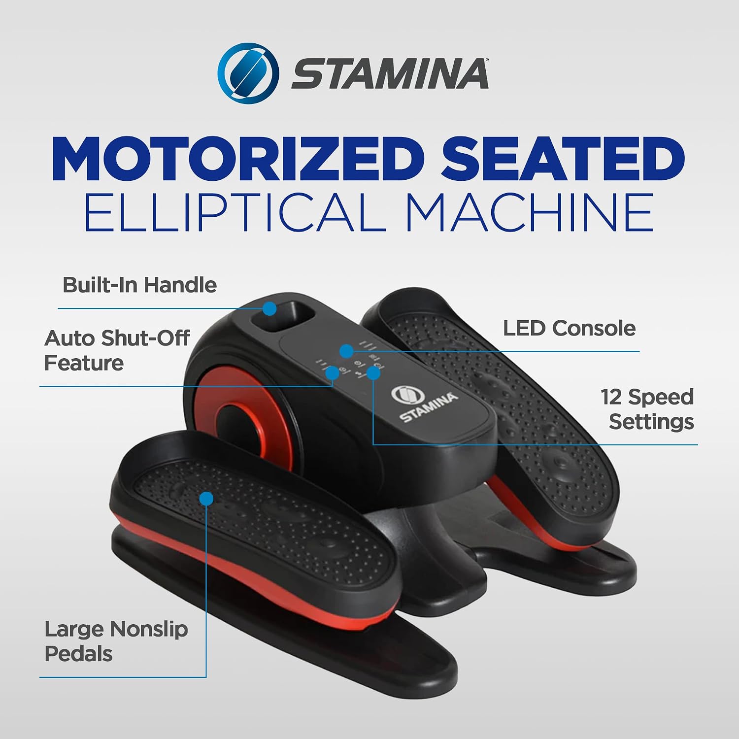 Stamina Inmotion Compact Strider Foot Exercise Machine - Under Desk Elliptical - Standing or Seated Elliptical Fitness Equipment