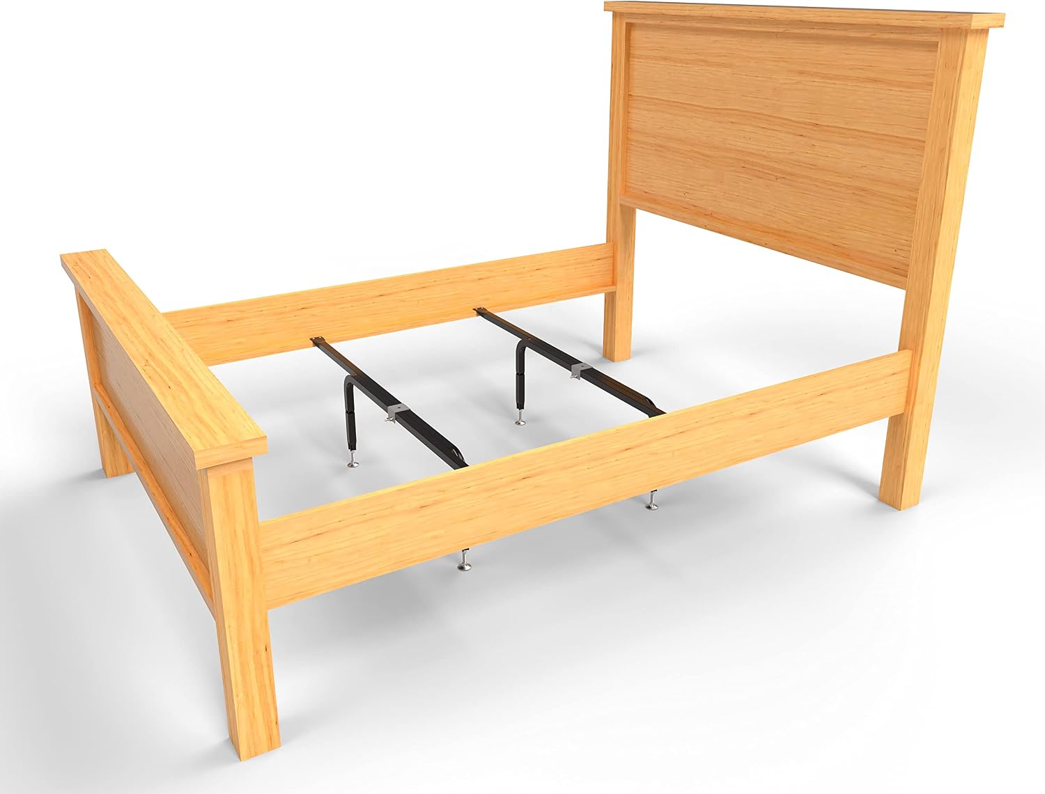 Bed Slats Center Support System | Adjustable Length & Height Tubular Steel with 4 Legs | Fits Full, Queen, King & California King Bed Frames