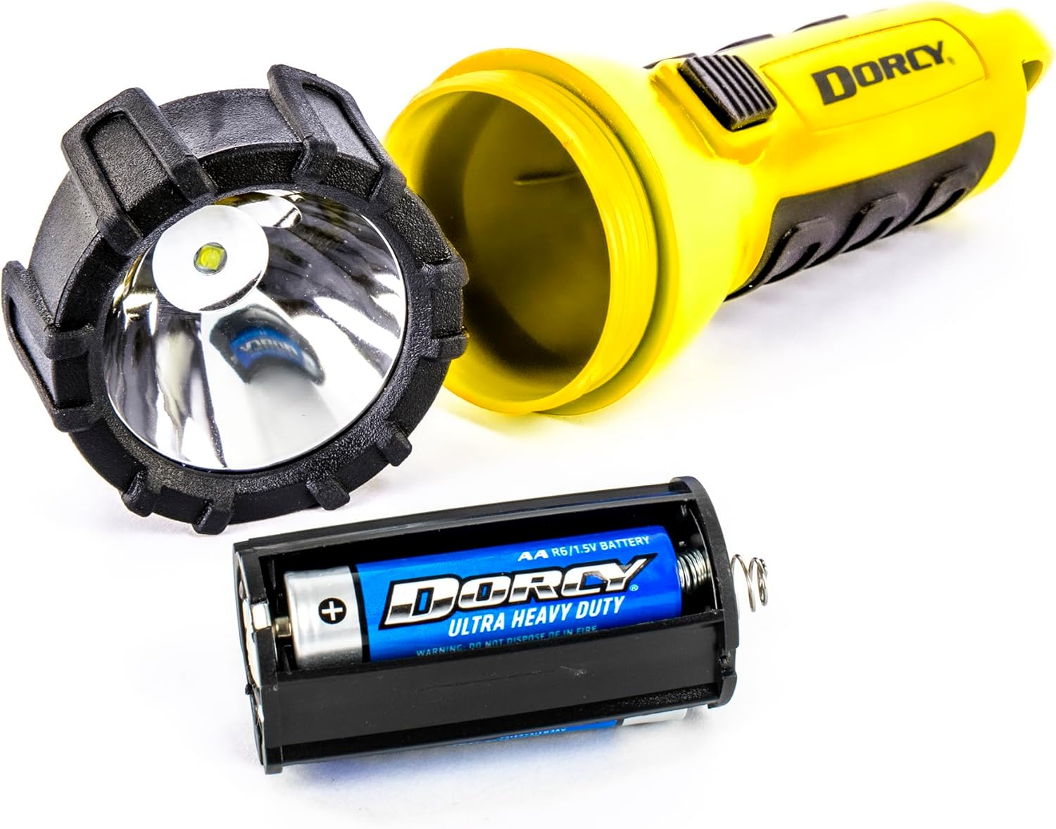 Dorcy 150 Lumen Floating Water Resistant LED Flashlight with Carabineer Clip, Yellow (41-2510)