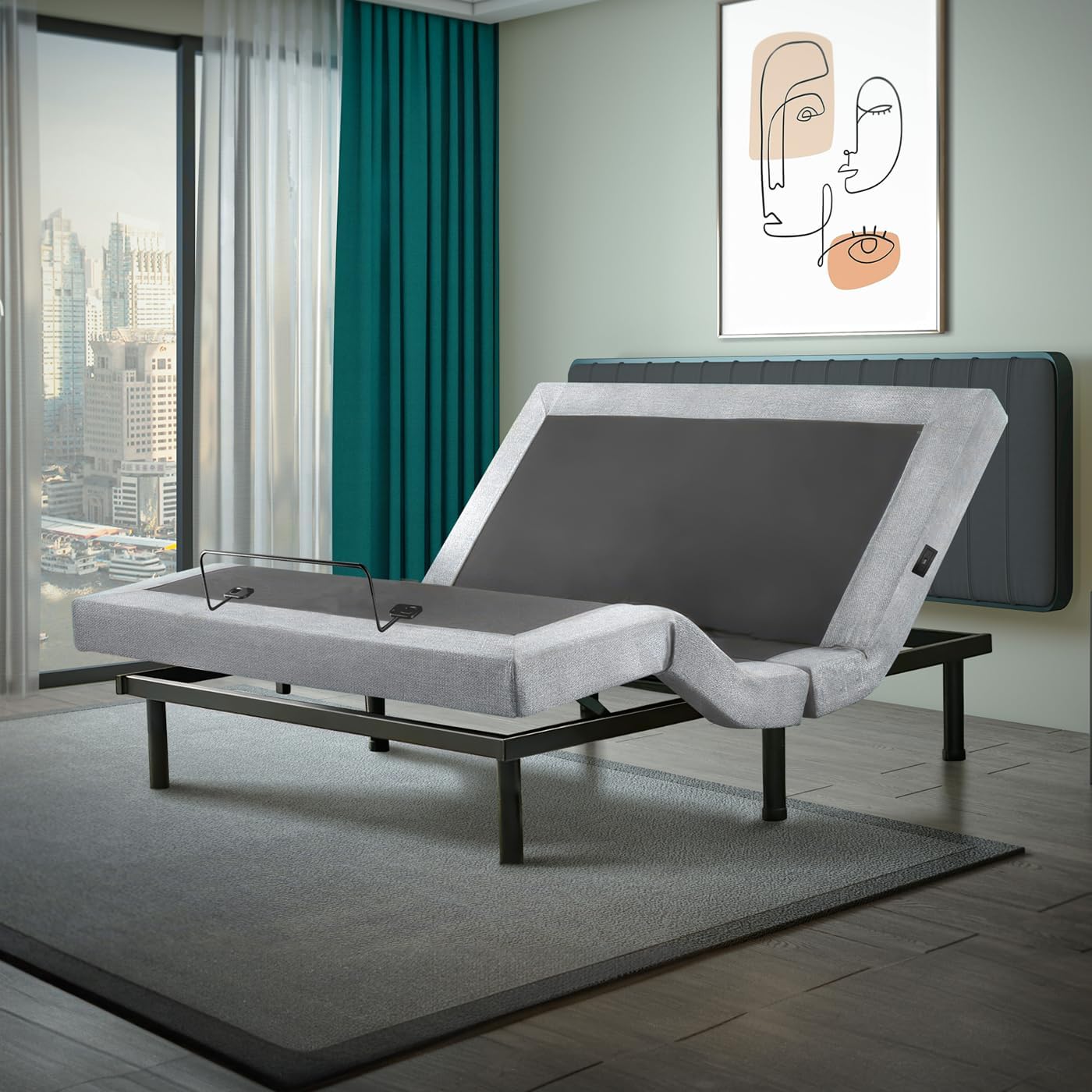Irvine Home Collection Twin XL Adjustable Bed Base | Dual Massage | USB Ports | Zero Gravity | Anti-Snore | Memory Positions | Under Bed Lighting