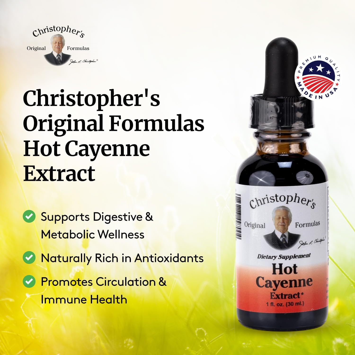 Christopher's Original Formulas Hot Cayenne Extract, 1 fl oz - Natural Herbal Supplement