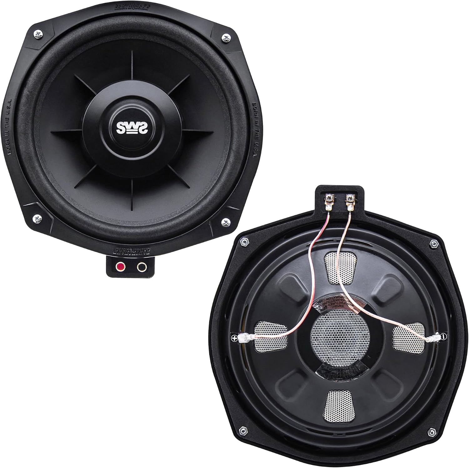 Earthquake Sound i82SWS 8-inch Shallow Woofer System Under-the-Seat Subwoofers with Gaskets, 2-Ohm (Pair)